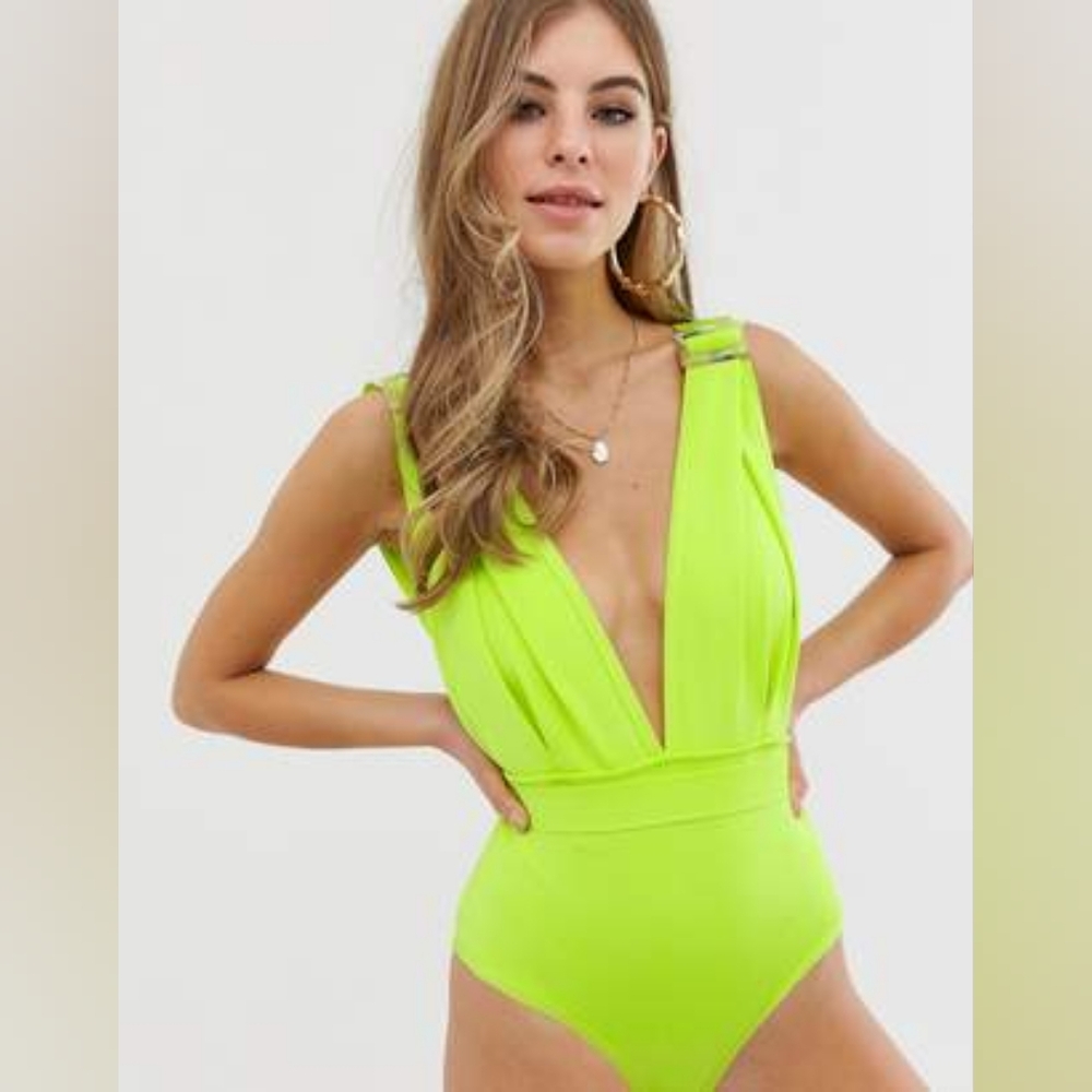 Neon Green Swimsuit ASOS Design US 8